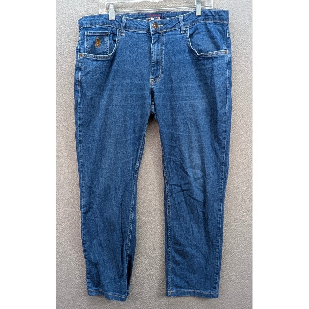 U.S. Polo Assn. Men's Straight Leg Denim Jeans‎ Blue Size 36 Embroidered Vintage